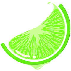 
juicy lime wedge with squeezed juice