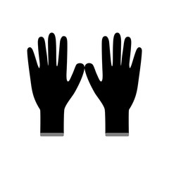 Gloves medical icon on white background. Silhouette vector design.