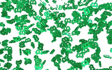 Digital currency symbol Bitcoin on a white background. Fall of bitcoin. crypto currency graph on virtual screen. Business, Finance and technology concept. 3D illustration