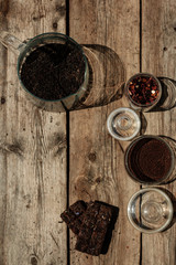 Tea ceremony. The process of making tea. A collection of black, red, and green tea. Tea in the open air. Tea in a glass teapot