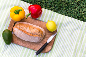 healthy breakfast with bread