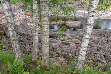 Obraz premium The picturesque surroundings of Imatra in Finland. summer view of the city of Imatra and its surroundings.