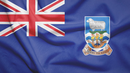 Falkland Islands flag with fabric texture