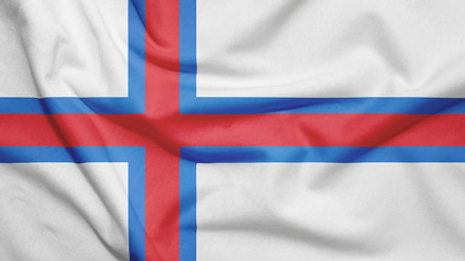 Faroe Islands flag with fabric texture