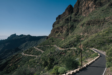 Fototapeta na wymiar Beautiful Summer Mountain Road. Tenerife Island