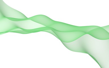 Abstract wave. Scarf. Bright ribbon on white background. Abstract smoke. Raster air background. 3D illustration