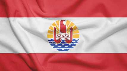 Fototapeta premium French Polynesia flag with fabric texture