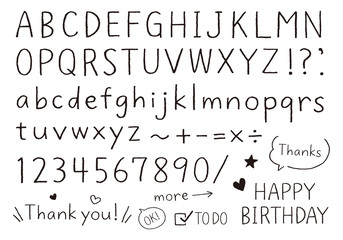 手描きのアルファベットと数字と記号 Wall Mural Wallpaper Murals ちーぼう 手描きのアルファベットと数字と記号 Wall Mural Wallpaper Murals ちーぼう