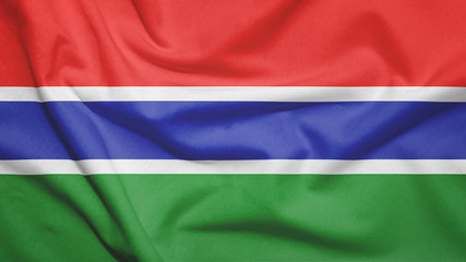 Gambia flag with fabric texture