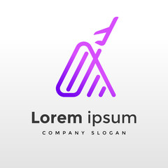 Aviation Logo symbol by A Letter standard Icon Vector Template elements Corporate Modern Unique