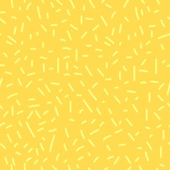 Bright yellow confetti isolated on white background. Festive vector illustration. Vector abstract graphic design. New year christmas. Vector invitation template. Celebrate background in Doodle style
