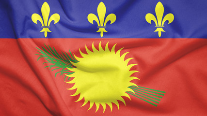 Guadeloupe flag with fabric texture