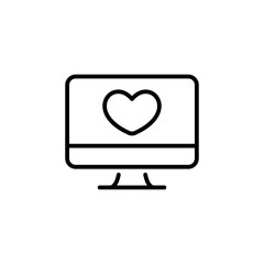 Heart on monitor icon