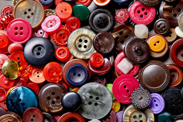 Background and texture of multicolored antique buttons