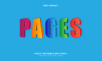 pages editable text effect