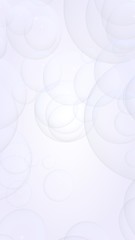 Abstract white background. Backdrop with light transparent bubbles. Vertical orientation. 3D illustration