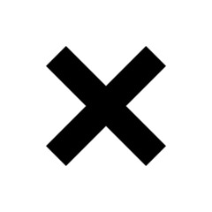 black cross isolated on white, Vector illustration, 