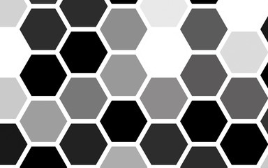 White honeycomb with a gradient color. Isometric geometry. 3D illustration