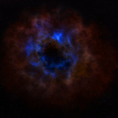 Star field in galaxy space with nebula
