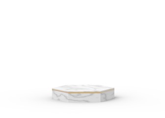 3d white gray hexagon marble and gold podium minimal studio background. Abstract 3d geometric shape luxury object illustration render. Display for cosmetics and beauty fashion product.