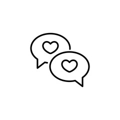 Speech bubbles with heart icon. Chatting symbol modern, simple, vector, icon for website design, mobile app, ui. Vector Illustration