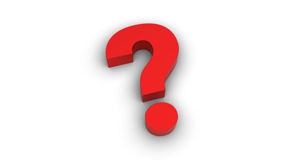 Question mark isolated on white background. 3D-rendering.