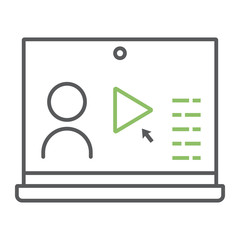Live webinar color line icon, education and school, online course sign vector graphics, a linear icon on a white background, eps 10.