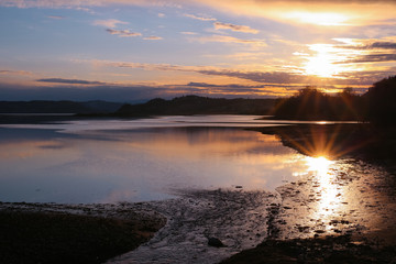 Sunset at the river Gaula