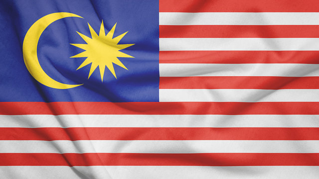 Malaysia flag with fabric texture