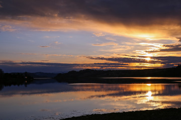 Fototapeta na wymiar Sunset at the river Gaula