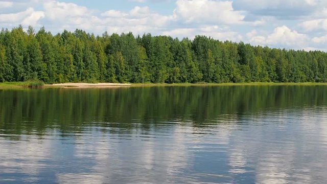 Bank Svir river in northern Russia on a summer day