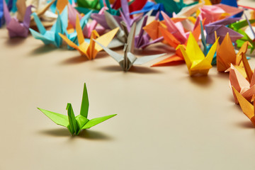 Origami Crane colorful background