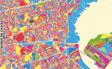 Duque de Caxias, Brazil, colorful vector map