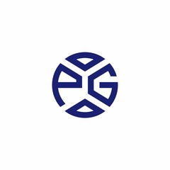 PG monogram logo with abstract shapes in modern style