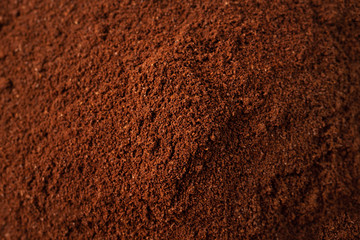 Coffee grind texture background , close up