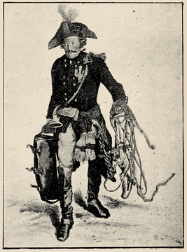 Image of the postilion of the late 18th century. Publication of the book "A Century in the text and pictures", Berlin, Germany, 1899
