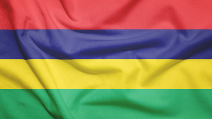 Mauritius flag with fabric texture
