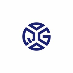 QG monogram logo with abstract shapes in modern style