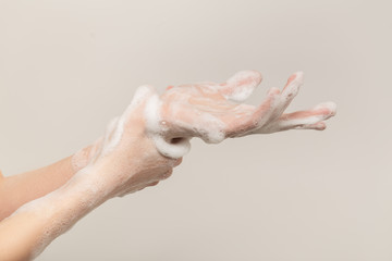 Fototapeta premium washing female hands