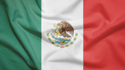 Mexico flag with fabric texture