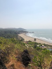Cliff view of the Goa seashore 