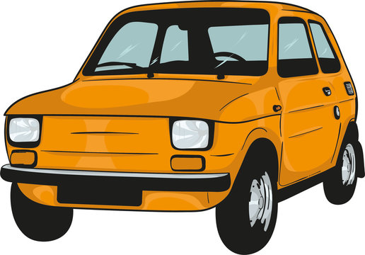 cartoon car,polish cartoon car classic historic,fiat