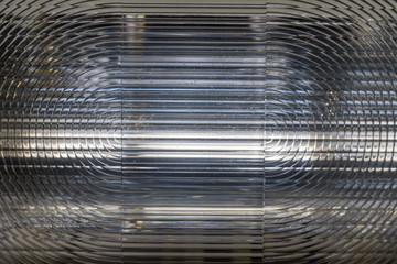 Extreme closeup of camera flash reflector