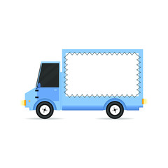 Blue track with banner. Vector illustration for gps, logistics, comerce, service concept.