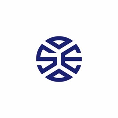 SE monogram logo with abstract shapes in modern style