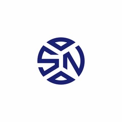 SN monogram logo with abstract shapes in modern style