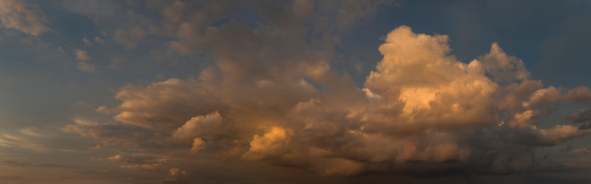 Stormy Clouds on Sunset UltraWide Panorama © SinCabeza