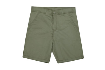 Green shorts isolated on the white background. Green Short Pants.