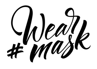 Wear Mask hashtag lettering