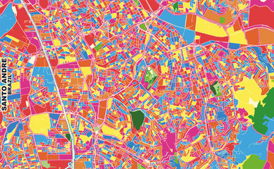 Fototapeta na wymiar Santo Andre, Brazil, colorful vector map